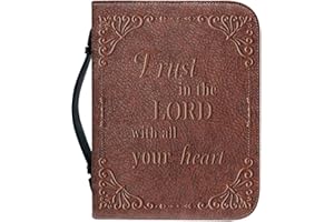 DAJINGKJ Bible Cover with Zip Large Leather Personalised Bible Bag Women Men Bag Bible Book Church Handbag Bags, brown, X-Large
