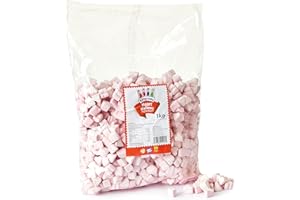 JELLY BELLY Kingsway Small Heart Pink & White Marshmallows Bag Mallow Valentine's Day Weddings, 1000 g