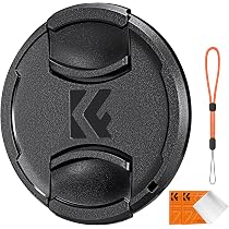 Kit Bouchons Objectif 55mm K&F Concept - 2 Bouchons + 2 élastiques + Chiffon - Pour Appareils Photo