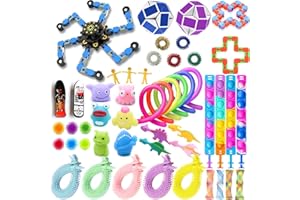 SINZUX Fidget Toys Pack, 50 Pcs Sensory Fidget Toys Set, Stress Anxiety Relief Squishy Fidget Toy for ADHD Autism Autistic Kids Adults, Party Bag Fillers Birthday Gifts for Teen Children Adult