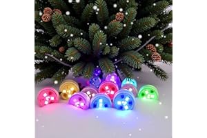 Afoosoo 10pcs LED Christmas Lights Submersible Multicolor LED Candle Halloween Pumpkin Tealight Mood Light Battery Powered with IR Remote Control for Vase Fishtank,Wedding,