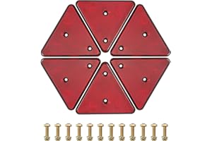 SPARKMOTO 6 Piezas Catadióptricos Triangulares Rojo,Catadioptricos Reflectores Remolque,Catadioptrico Triángulo Rojo,Homologados ECE R3,Catadioptrico Triángulo Remolque Fijación con Tornillos