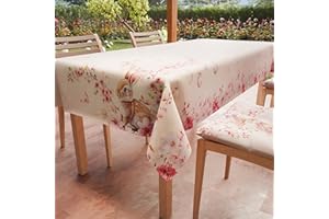 PETTI Artigiani Italiani - Tovaglia Pasqua Antimacchia Rettangolare Copritavolo Pasquale Cucina Disegno Fiori di Ciliegio X6 Posti (140x180 cm) 100% Made in Italy