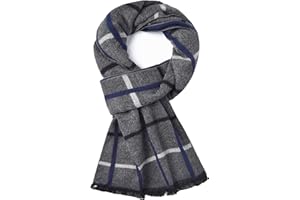 CUNDOU Cold Weather Scarves Thick Cashmere Scarf For Men Warm Soft Wool Scarf For Winter Autumn