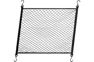 GOZMY Red Maletero Coche, Red de Almacenamiento, Tamaño 80X60 cm con 4 Ganchos, Ampliable a 120X100 cm, Borde Elástico Mantiene Las Cargas Más Firmes (Capa Simple)
