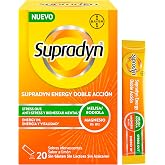Supradyn Energy Double Action with Magnesium and Rhodiola, 20 Sachets Lemon | Anti-stress and energy with B vitamins, magnesi