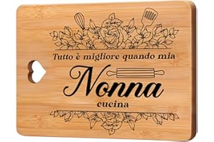 APJIELOP Regalo Nonna, Idee Regali Nonna Natale 2025, Regalo Nonna Natale, Regalo per Nonna, Regalo Nonna Compleanno, Regalo da Cucina per la Nonna, Tagliere in Bambù.