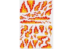 iSecur Ensemble de stickers Flammes I Motif de feu pour voiture vélo casque PKW LKW moto I accessoires de course I Impression numérique de haute qualité UV I Résistant aux intempéries I kfz728