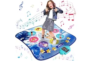 RenFox Alfombra de Baile, Regalo para Niños, la Alfombra Musical con 9 Patrones de luz LED es Adecuada para Regalar a Niños de 3/4/5/6/7/8/9+ como un Bonito Cumpleaños