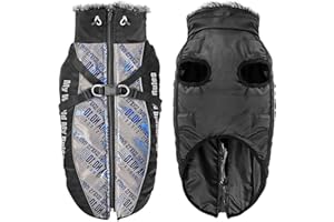 PETCUTE Abrigo para Perro de Invierno,Impermeable Chaqueta de Invierno para Perros con Arnés,Resistente al Viento,Ajustable,Reflectante Ropa para Mascotas Perros Pequeños, Medianos y Grandes
