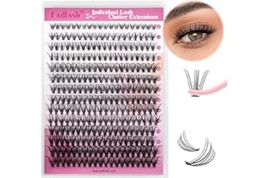 FADLASH Extensiones Pestañas Individuales Cluster 20D 0.07 C Curl 8-16mm Mixed Pestañas Racimo Ruso Pestañas Extensión DIY de pestañas Individuales(20D-0.07-C, 8-16mm)