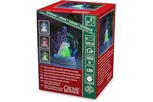 ‎KONSTSMIDE Konstsmide 3409-000 LED Glaskugel "Enge" / für Innen / Batteriebetrieben: 3xAAA 1.5V (exkl.) / mit 3 Funktionen, 6h Timer und RGB-Farbwechsel / 1 RGB Diode, Bunt