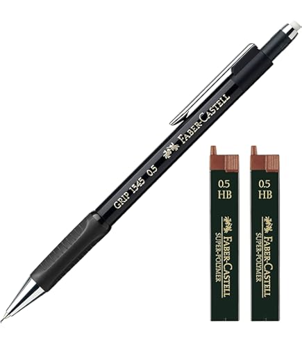 Muji Polycarbonate Mechanical Pencils 5-Pack With Rubber Grip - Comfortable Writing For School & Office