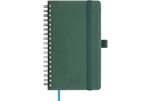 ‎IN-LUXPRO IN-LUXPRO Kalender 2026: Taschenkalender A6 Klein 16,4x9,6cm Ringbuch Buchkalender Terminplaner 2026 Wochenplaner Notizbuch,12-Monate(Jan.-Dez.) mit 100GSM Papier & Stiftschlaufe PU-Leder Grün