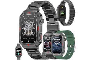 ZPIMY Smartwatche Mężczyźni z Funkcje Telefonu Bluetooth, Sportowy Smart Watch 1,57 AMOLED ze 123 trybami Sportowymi, Odtwarzaczem Muzycznym, Pomiarem tętna, Wodoodpornością IP68 dla Android iOS (czarny)