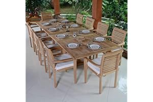 Teck'Attitude Table Extensible rectangulaire Teck Massif Sydney 194/294 x 110 cm