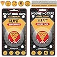 KLAPiT Super Tape 1 Meter Clear Double Sided Heavy Duty Adhesive, Enhanced Nano Technology Waterproof Mounting for Indoor/Outdoor, Rough Surface, Holds 41 KG/90 lbs Tiles, Wood, Glass, Wall, Stone