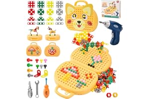 Caja de Herramientas Montessori DAOUZL con Taladro Juguete Mágico para Niñas y Niños 3-5 Años