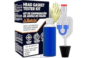 Allstric® Detector de Culata CO2 | Comprobador Junta Culata para Coche y Motores | Kit Universal con 50 Pruebas | Block Tester para Fugas de Refrigerante y Analizador de Gases del Motor