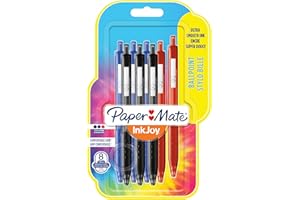 Paper Mate InkJoy 300RT bolígrafo retráctil | punta mediana (1,0 mm) | tinta negra, azul y roja | paquete de 8