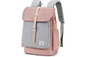 WindTook Mochila Mujer Casual Mochila para Portatil Mujer 14 Pulgadas Mochilas Escolares Mujer Mochilas de Universiteria Colegio Trabaja Viaje 28x16x37CM Rosa,17L