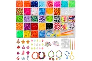 UUEMB 3000+ Loom Bands Kit, 30 Colors Rubber Bands for DIY Refill Bracelet Making Craft Kits, Loom Twist Bands with Box More Accessories for Party, Xmas Gift Birthday Gift
