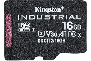 Kingston Industrial microSD -16GB microSDHC Industrial C10 A1 pSLC Tarjeta en un único paquete sin adaptador - SDCIT2/16GBSP