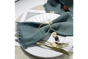 MIALILY Rustikale natürliche Baumwoll-Stoffservietten Set von 6 Stück, weich, bequem und wiederverwendbar, Leinen Servietten, Tuch für Hochzeitsfeier und Party-Dekoration Set