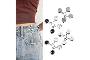 XiangSKY Buttons Pins Cross Jeans 4 Sets Adjustable Waist Buckle Detachable Jean Button for Pants Jeans Pants Clips for Waist No Sewing Required Jean Buttons Jean Button Pins(Multicolor)