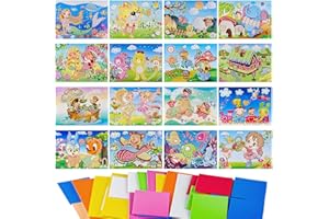 Fyihoxi 16 Pièces Kits de Mosaïque pour Enfants,Kit Artisanal de mosaïques collantes pour Enfants,Autocollant à Pois Autocollant d’Art Photos de Mosaïque Pour enfants - Peinture artisanale-Animaux