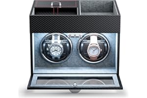 ZYNCOVE Double Watch Winder, Watch Winders for 2 Watches with Storage Box, Automatic Watch Winder Box Self Winding with Quiet Motor Display Case for Men and Women