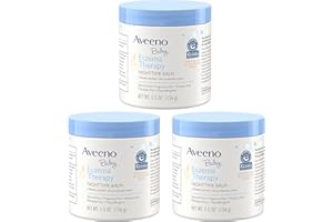 Aveeno Baby Ekzemtherapie Nachtbalsam, mit natürlichen kolloidalen Haferflocken und Dimethicone für trockene Haut und Baby-Ekzeme, 156 ml, 3 Stück
