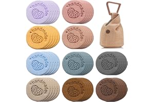 DONOONIS 50 Stück Handmade Label Leder,Labels zum Annähen,Handgefertigte Etiketten,Handgemachten Nähetiketten mit Löchern Lederetiketten Für DIY Handmade Näharbeit Deko Jeans Taschen Schuhe Hut