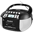 Sunoony CD Cassette Boombox Combo with AM FM Radio, LCD Display, Tape Recording, AC/Battery Powered, 3.5mm Headphone Jack, CD-R/CD-RW Compatible for Home,Senior,Kids