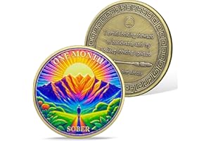AtSKnSK Moneda de sobriedad de 1 a 12 meses, moneda reborn sober HA NA AA para adictos a la recuperación, medallones narcóticos, alcohólicos, regalos anónimos para hombres y mujeres (1 mes)