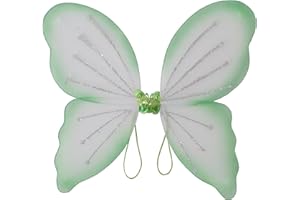 KarnevalsTeufel Elfenflügel Karneval Märchen Elfe Fee zauberhaft, märchenhaft verzaubernd mit Gummi zum Anziehen traumhaft (Grün)