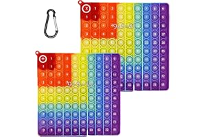 FENGCHUANG Pop it Rainbow multiplikationsbräda, push pop bubbla fidget sensorisk leksak, silikon stressreducerande leksak, mu
