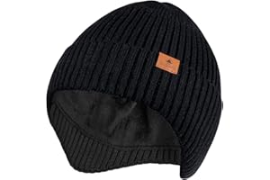 Ocatoma Beanie with Earflap for Men Women Winter Warm Soft Knit Hat with Ear Flaps Outdoor Unisex Gifts for Men Women