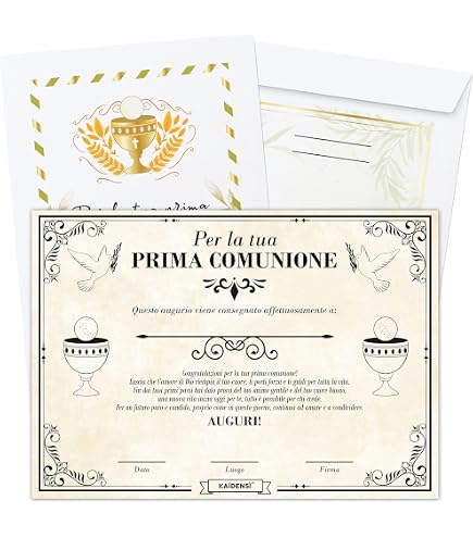 Biglietto Di Auguri Per Comunione Con Pesci E Mare - Edition Seidel, Design Unico Con Busta Inclusa, Qualità Premium, Formato 11,5x17 Cm