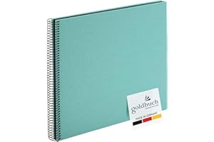 Goldbuch Album Photo Bella Vista 25507 à Spirale 35 x 30 cm avec 40 Pages Noires, Album Souvenir en Lin, Livre Photo pour Photos et Photos à Coller, Aqua