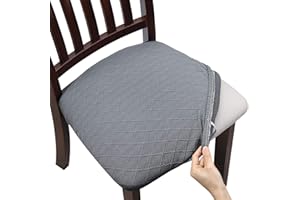 Fuloon Chair Cover Elastic Spandex Jacquard Dining Chair Seat Covers Removable Washable Seat Cover Stretch Protective Cover Protector Cover for Dining Room/Office