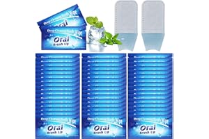 SONGQEE 50PCS Disposable Wipe Oral Finger Brush Up,Fast Stain Removal Teeth Cleaning Tools,Portable Disposable Toothbrush & Teeth Whitening Strips,Soft & Gentle Non Sensitive Teeth Wipe for All Teeth Types