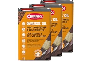 OWATROL® Olio antiruggine 3 x [1L] – per metalli, plastica, vetro, legno, colori e vernici con primer per auto, anticorroso, convertitore per auto, in metallo