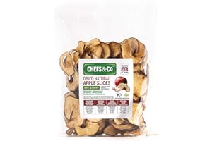 CHEFS & CO Dried Apple Slices 250g | 100% Natural Whole Dried Fruit | Unpeeled | Healthy Sweet Snack | Seeds Removed | No additives | No preservatives | No Added Sugar(SOFT & CHEWY, 250 g (Pack of 1))