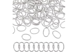 UNICRAFTALE 100 Uds 13mm Anillos de Salto Ovalados Cerrados Pero Sin Soldar 304 conectores de Anillos de Salto de Acero Inoxidable Anillos Tóricos Color de Acero Inoxidable