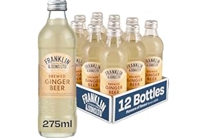 Franklin & Sons Brewed Ginger Beer | 12 x 275ml Bottle Case | Traditional recipes dating back to 1886 | All natural ingredients | Refreshing Ginger Zing | Sparkling Soft Drink | Premium Fizzy Drink |