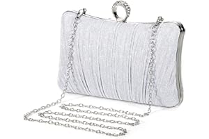 UBORSE Borsetta da Sera Donna Pochette Elegante Clutch Piccolo con Catena, Frizzante, Borsa a Tracolla per Cocktail Festa Ballo Cerimonia
