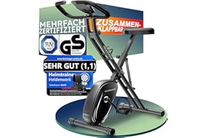 ‎HELDENWERK HELDENWERK Heimtrainer fahrrad Klappbar Set-extra bequem & leise- [FlexiFoam] bis 150KG Belastbar Ergometer fahrrad, Hometrainer, Ergometer Heimtrainer Senioren, Fitnessbikes, home trainer
