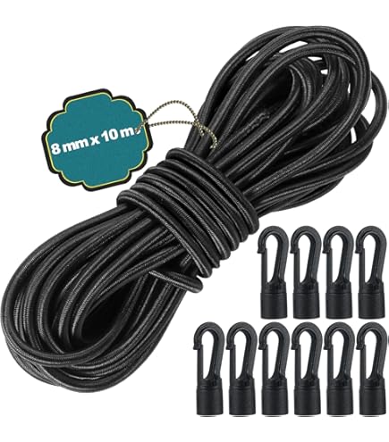 10x Seilendverschluss Schwarz Mit Simplexhaken Für 8 Mm Expanderseil Planenseil - Foto 7