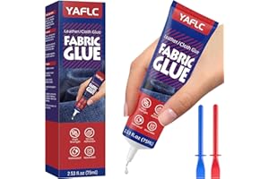 YAFLC Pegamento Textil 75ml, Extra Fuerte Pegamento para Tela Textil, Adhesiva para Tela, Cuero, Lona, Tejido de Nailon, Prendas de Vestir